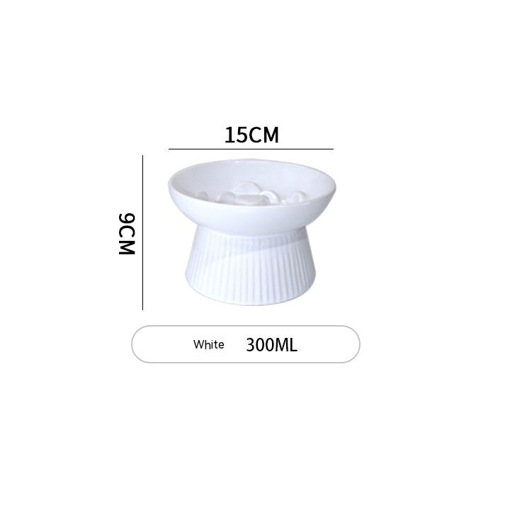 Elevated Slow Feeder Ceramic Pet Bowl