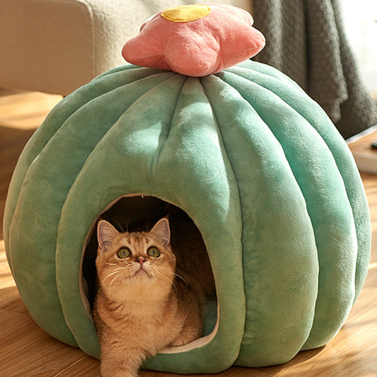 Pumpkin Cozy Cat House