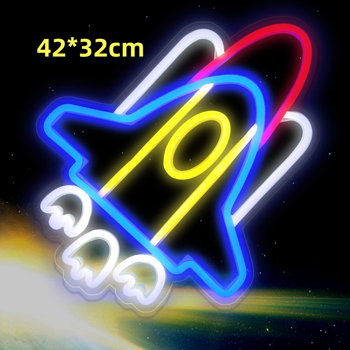 Cosmic Glow Neon LED Wall Light (USB, Adjustable Brightness)