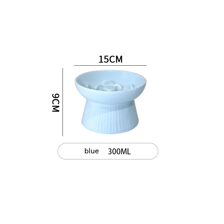 Elevated Slow Feeder Ceramic Pet Bowl
