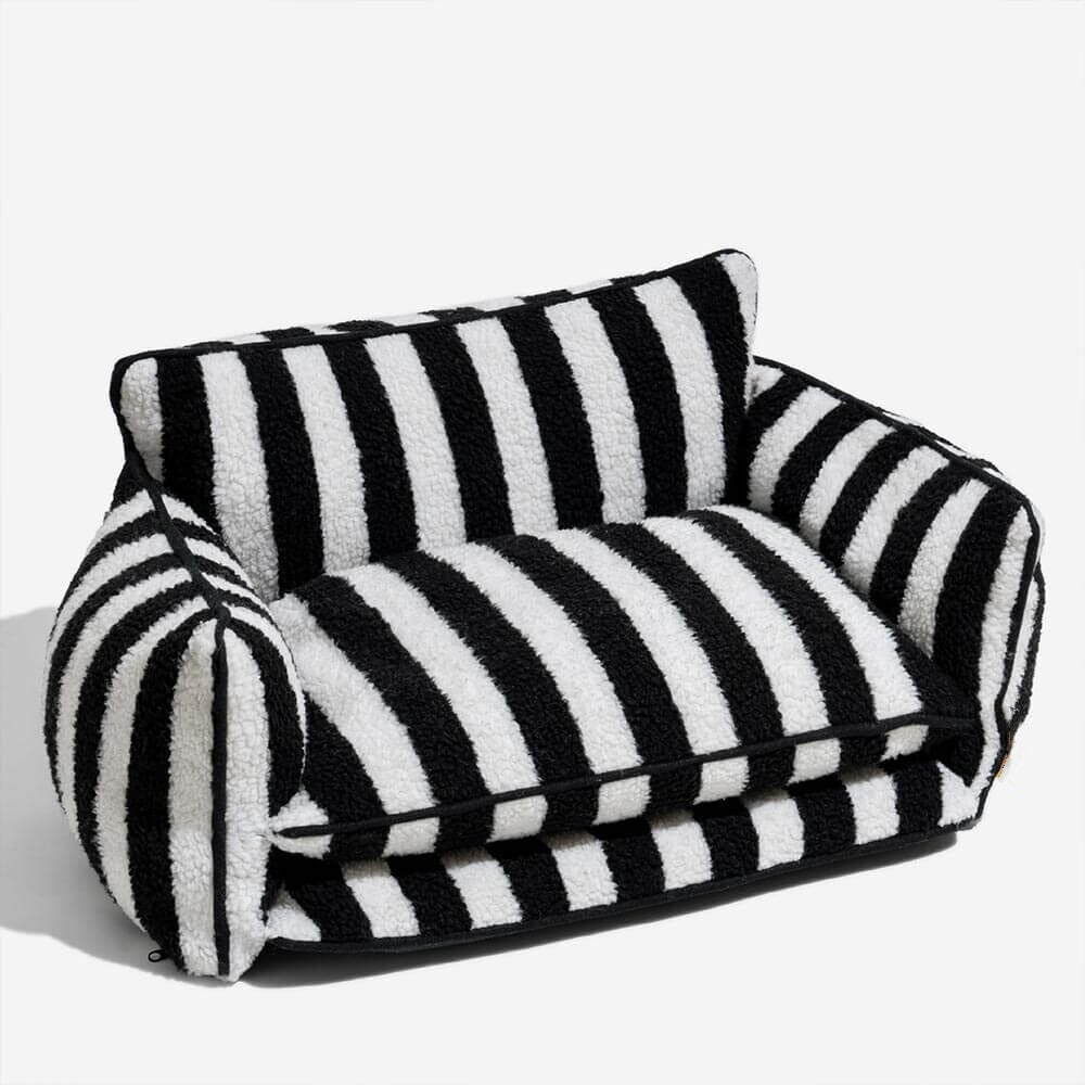 Striped Lamb Wool Pet Sofa