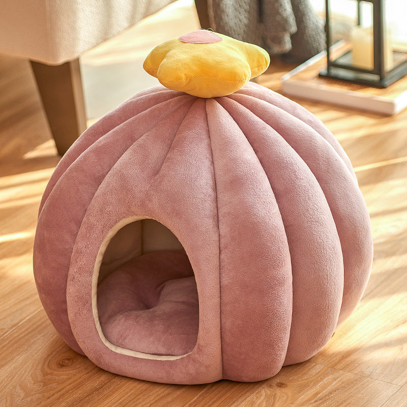 Pumpkin Cozy Cat House