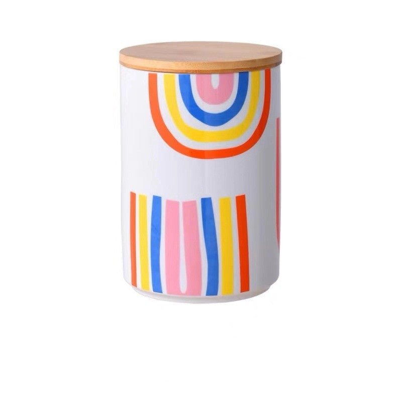 Rainbow Pop Ceramic Storage Jar