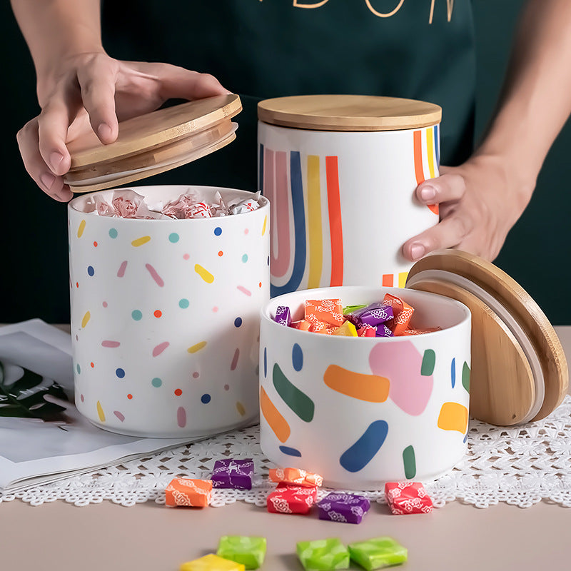 Rainbow Pop Ceramic Storage Jar