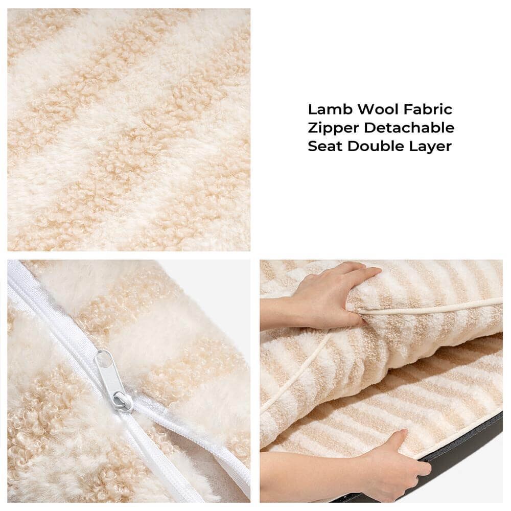 Striped Lamb Wool Pet Sofa