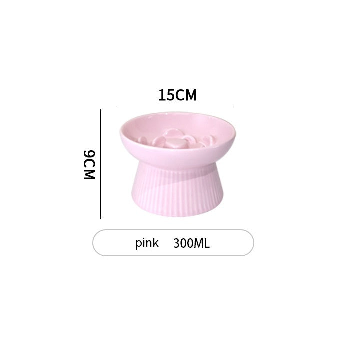 Elevated Slow Feeder Ceramic Pet Bowl