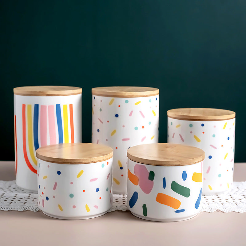 Rainbow Pop Ceramic Storage Jar