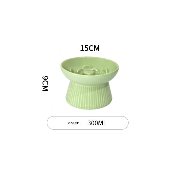 Elevated Slow Feeder Ceramic Pet Bowl