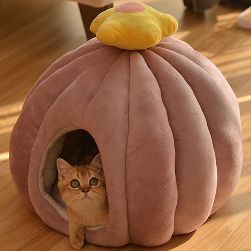 Pumpkin Cozy Cat House